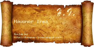Hausner Irma névjegykártya