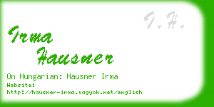 irma hausner business card